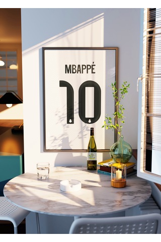 Kylian Mbappe 10 Real Poster Tablo Siyah Çerçeveli