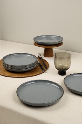 Kütahya Porselen Moderna 6 Parça 19cm Pasta Tabağı Mavi Standart