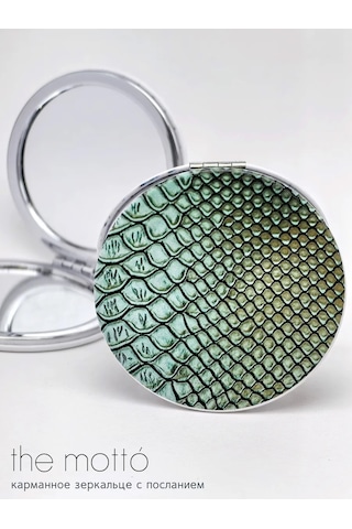 The Motto Arkadaşa Hediye: Cep Ayna, Yılan Desenli 287168943 Yeşil