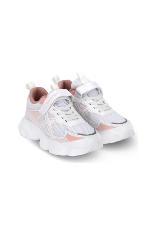 Slazenger Fast Track I Kız Çocuk Cırt Cırtlı Beyaz / Pembe Günlük Spor Ayakkabısı Beyaz - Pembe