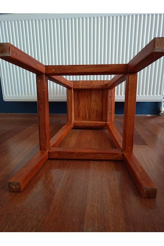 Ahşap Bar Taburesi, Bar Sandalyesi, Yüksek Tabure, Yan Sehpa, Dekoratif Stand, Boyalı, 33x33x72cm Koyu Kestane