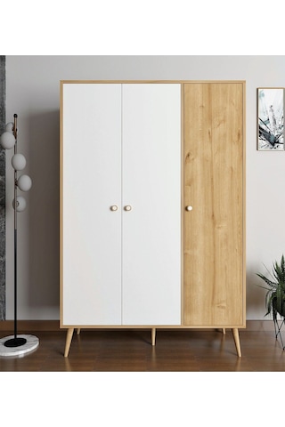 Floradesign Milano Gardırop /elbise Dolabı Üç Kapaklı Dolap Meşe