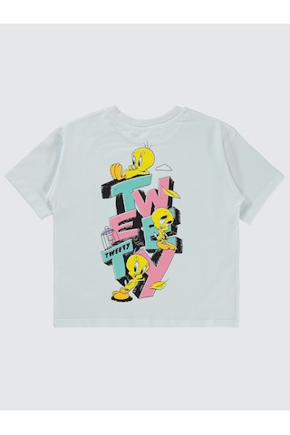 Tweety Kız Çocuk Tişört 6-9 Yaş Beyaz Beyaz
