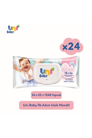 Uni Baby İlk Adım Islak Mendil 24 x 52'li 1248 Yaprak