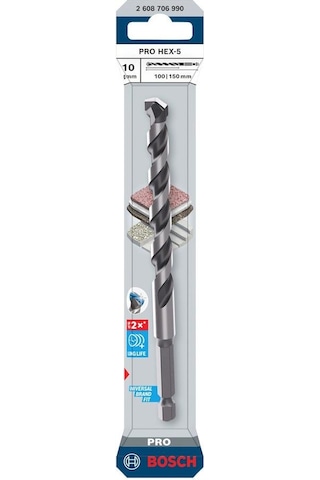 Bosch Pro Hex-5 10 X 150 Mm Karbür Uçlu Beton Matkap Ucu 2608706990