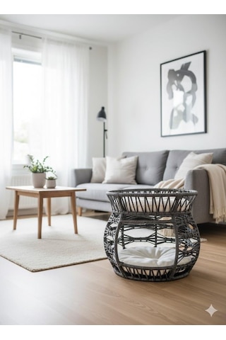 Reyo Pet Lüxperi Bombeli Kedi Ranzası 2 Katlı Kedi Yatağı Gri