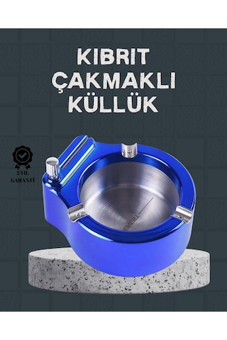 Nrzsnt Masa Üstü Çakmaklı Küllük Paslanmaz Metal Gövde