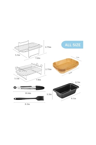 Sones Ninja 3.7-4.2qt Air Fryer Aksesuarları 6'sı 1 Arada Set