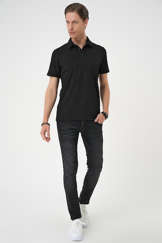 Efor Comfort Fit Polo Yaka Viskon Karışımlı Casual Siyah Tişört Ts 901 Siyah