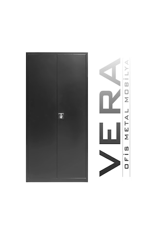 Çelik Dosya Dolabı Metal Dolap Ofis Dolapları Arşiv,garaj,bahçe,kiler,balkon 92x60x195 Parlak Siyah