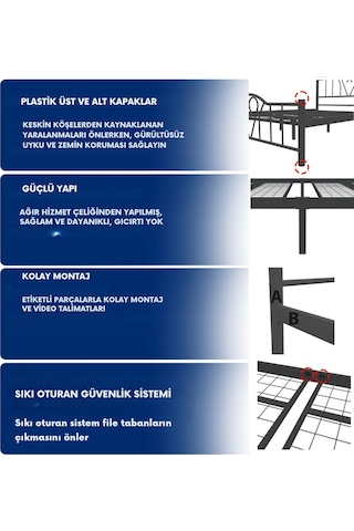 Aksviva Orkide Çift Kişilik Ferforje Metal Karyola