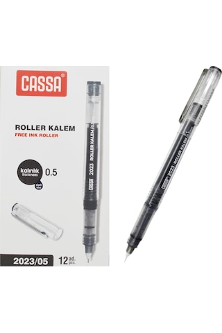 Cassa 2023 İğne Uçlu Roller Kalem 0.5 Siyah 12 Adet