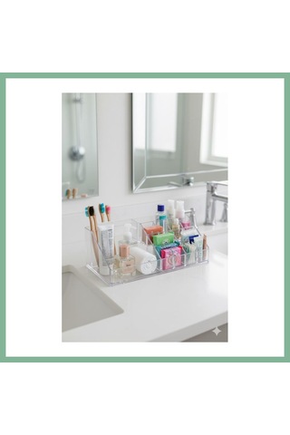 Bşkvirgo Şeffaf Akrilik Banyo Kozmetik Düzenleyici Organizer 13x22x8 Cm Bsk2026