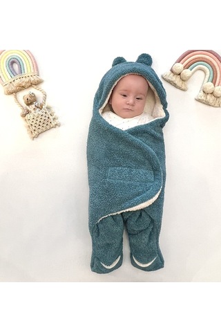 Rokeff Wellsoft Dış Kundak 0-6 Ay Turkuaz-Krem Turkuaz - Krem