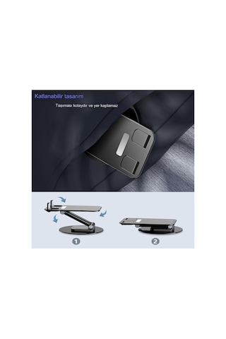 Genel Markalar İphone, İpad, Xıaom Samsung Huavei Telefon Ve Tabletler İçin Uyumlu Çok Amaçlı 360 Dönebilen Stand Siyah