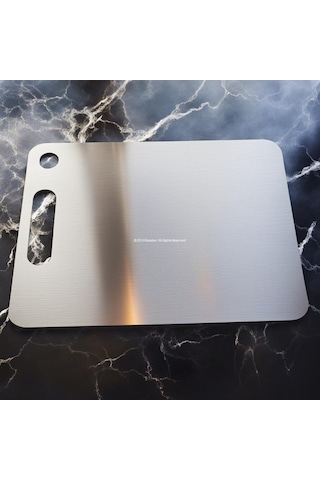 Paslanmaz Çelik Premium Kesme Panosu - 304 Numara Çelik Hijyenik Ve Dayanıklı Gri