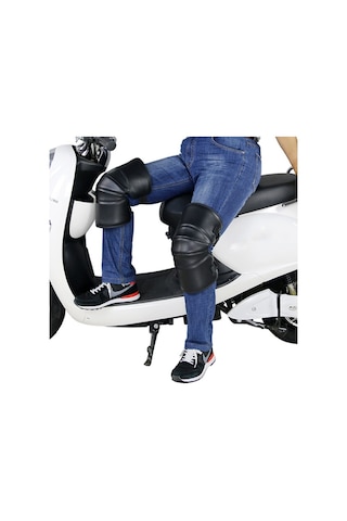 Sones 1 Çift Bacaklar Koruyucu Kalınlaşma Rüzgar Soğuk Geçirmez Isınma Motosiklet Kneepad Diz Pedleri Siyah