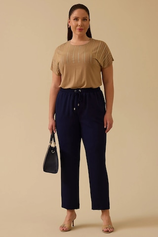 Galaxi Kadın Büyük Beden Bağcıklı Bol Paça Pantolon 4018 Lacivert Lacivert