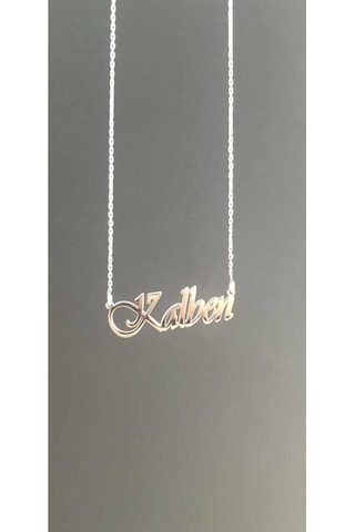 Vog Kişiye Özel Tasarım Kalben Yazılı Isim Kolye 925 Ayar Gümüş Beyaz Renk Sarı,roze Renk Seçenek