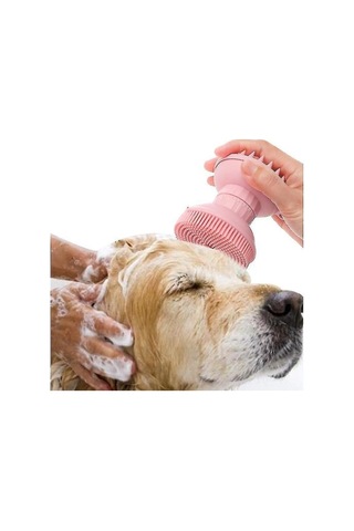 Pet Tarak Fırçaları 2 1 Pet Köpek Kedi Silikon Banyo Fırçası Köpek Banyo Fırçası Evcil Hayvan Banyo Pembe