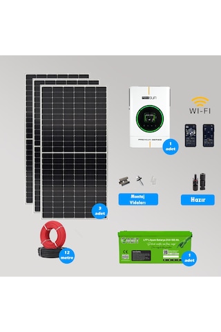 Cks Enerjı 4kw Lityum Akülü Hazır Solar Paket Kolay Kurulum Minimum Paket