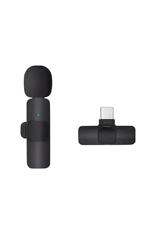 Type C Çıkışlı Xiaomi Apple Uyumlu iPhone Uyumlu Wireless Microphone Kablosuz Yaka Mikrofonu Video Youtube Tikto