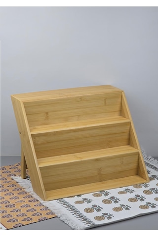 Bambu Kavanoz Standı - Mutfak Baharatlık Tuzluk Rafı - 31 Cm Bambu