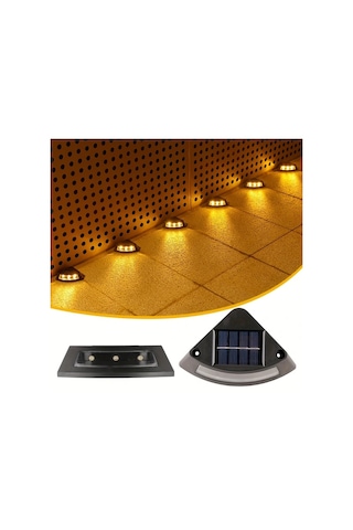 Honeybeeshop 4 Adet Güneş Enerjili Sıcak Işık Basamak Işıkları Bahçe Avlu Dekoru Led Yolu Aydınlatması Kolay Kurulum Dış Mekan Sıcak Işık