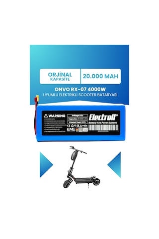 Onvo Rx-07 4000w 60v 20ah Elektrikli Scooter Bataryası Mavi