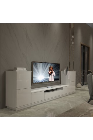 Decoraktiv Trio On2s Mdf Tv Ünitesi Tv Sehpası - Parlak Beyaz
