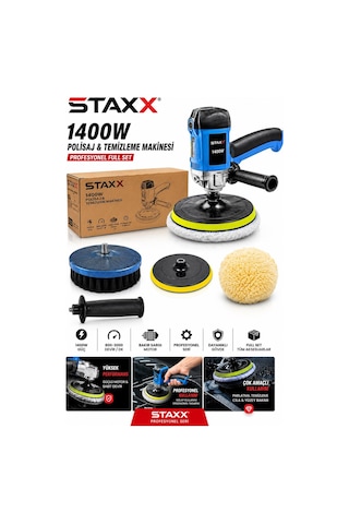 Staxx St180psh 180mm Koltuk Temizleme Polisaj Makinesi Oto Kuaför Detay Temizlik Fırçası Halı