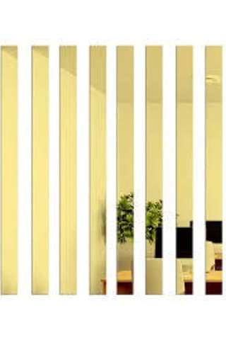 Dekoratif Şerit Gümüş Ayna Pleksi Duvar Süsü 2.5x100cm 5 Adet Gümüş