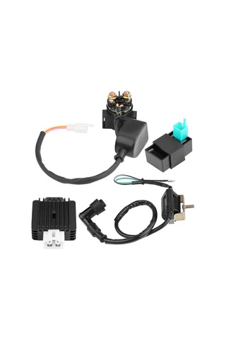 Yaozixa 50-110cc Atv/quad İçin 4'lü Elektrik Seti: Röle, Tam Dalga Düzgücü, 5 Pin Cdı Ve Ateşleme Bobini - Verimlilik Ve Güvenilirlik Artırıcı