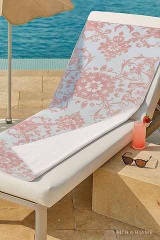 Unisex Baskılı Plaj Deniz Havuz Havlusu %100 Pamuk 70x145 Cm Wonderfull Nar Çiçeği