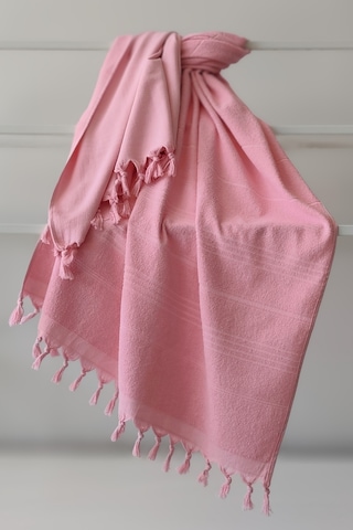 %100 Pamuk Havlu Peştemal 90x170cm - Plaj & Havuz Havlusu Pembe Pembe