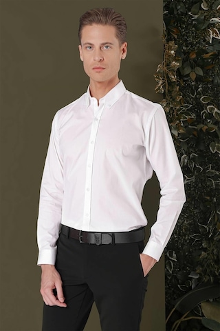 Efor Gk 706 Slim Fit Beyaz Klasik Gömlek Beyaz