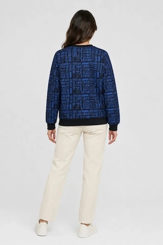 Veraura Lifestyle Siyah Mavi Yazı Desenli İki İplik Şardonlu Sweatshirt Lacivert