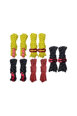 Springsun 6 Adet 4m Led Işıklı Dış Mekan Tente Bağlantı Kordonu - Dayanıklı Polyester Nylon, S Tipi Kilitli Rengi Çok Renkli