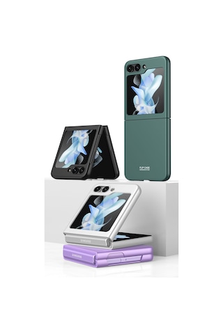 Samsung Uyumlu Galaxy Z Flip 5 Kılıf Zore Sert Kıpta Kapak Gri