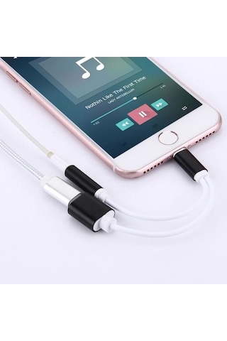 Ally Apple Uyumlu iPhone 13-12-11 -XS-8 -7 3.5 MM Kulaklık ve Şarj Dönüştürücü