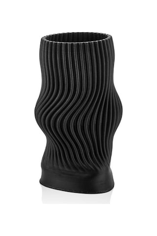 Lamedore Linear Siyah 3d Büyük Vazo 21x21x38 Cm Siyah