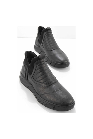 Siyah Hakiki Deri Erkek Bot & Bootie E02733083103 Siyah