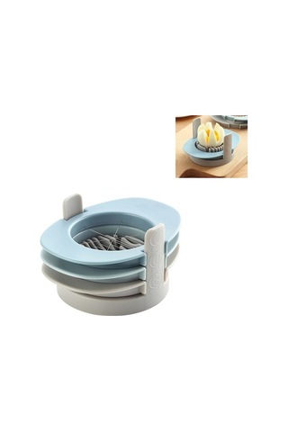 Pazly Cbtx 3'ü 1 Arada Yumurta Kesici, Yarım Kesilmiş Alet, Mavi Mavi