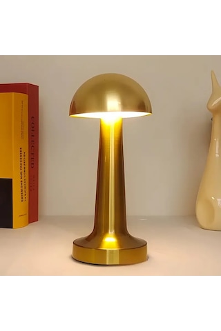 Forlife Dekoratif Şarjlı Led Mantar Masa Lambası Gold Fl-8055 Çok Renkli