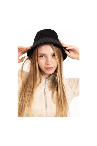Ladycolor Şapka Kadife Bucket Siyah