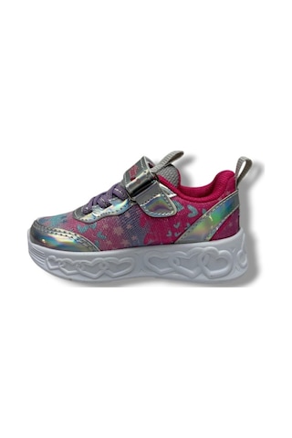 Ndrops 032-26 Anorak Rugan Yıldızlı Anatomik Kız Çocuk Sneaker Buz Fuşya 22-25 Gri