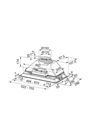 Franke 3050599532 Aspiratör Box Incasso Fbı 532L Gr Ankastre