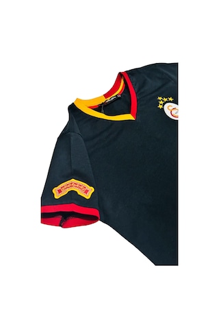 Galatasaray Lisanslı 5 Yıldızlı Siyah Basic Çocuk T-shirt Gs Aslan Baskılı Ahşap Kutulu Siyah