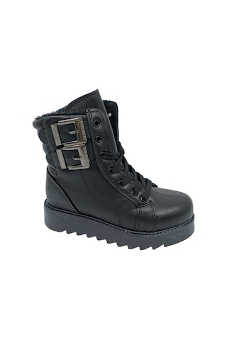 Zerhan Twingo 735 Kadın Kız Çocuk Siyah Bağcıklı Fermuarlı Bot Siyah