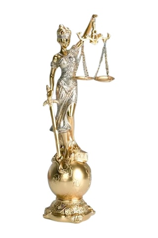 Themis Adalet Terazisi Heykeli Ve Dünya Biblo Gold 24cm